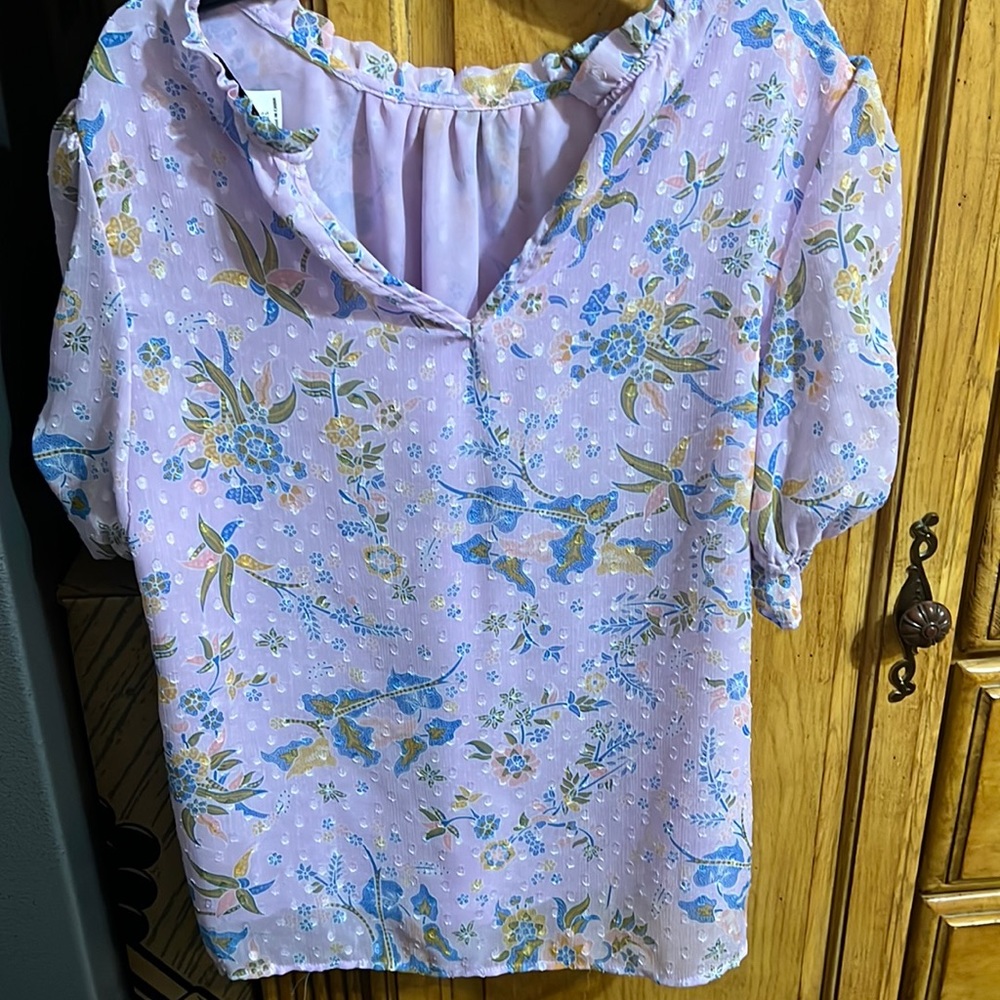 Rachel Zoe purple floral blouse